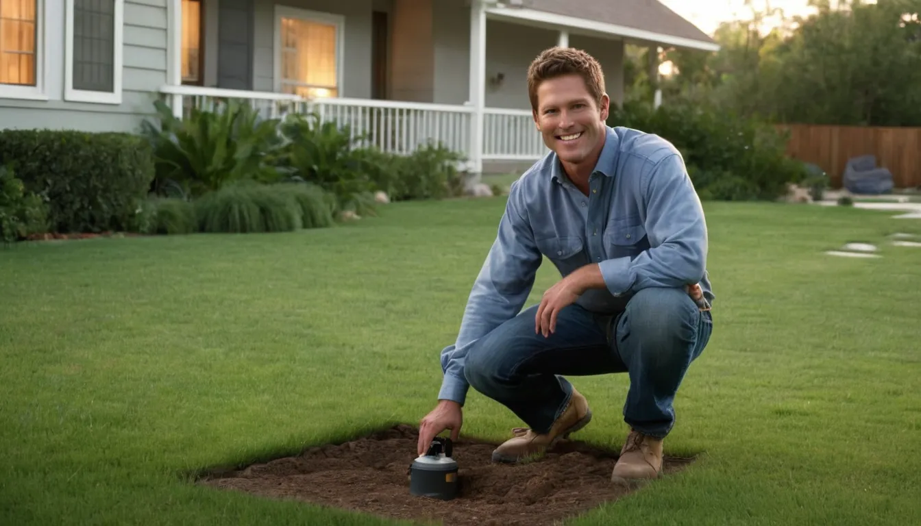 A friendly pest control provider inspecting the foundation of a ranch home in Choctaw
